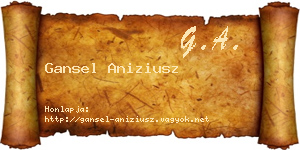 Gansel Aniziusz névjegykártya
